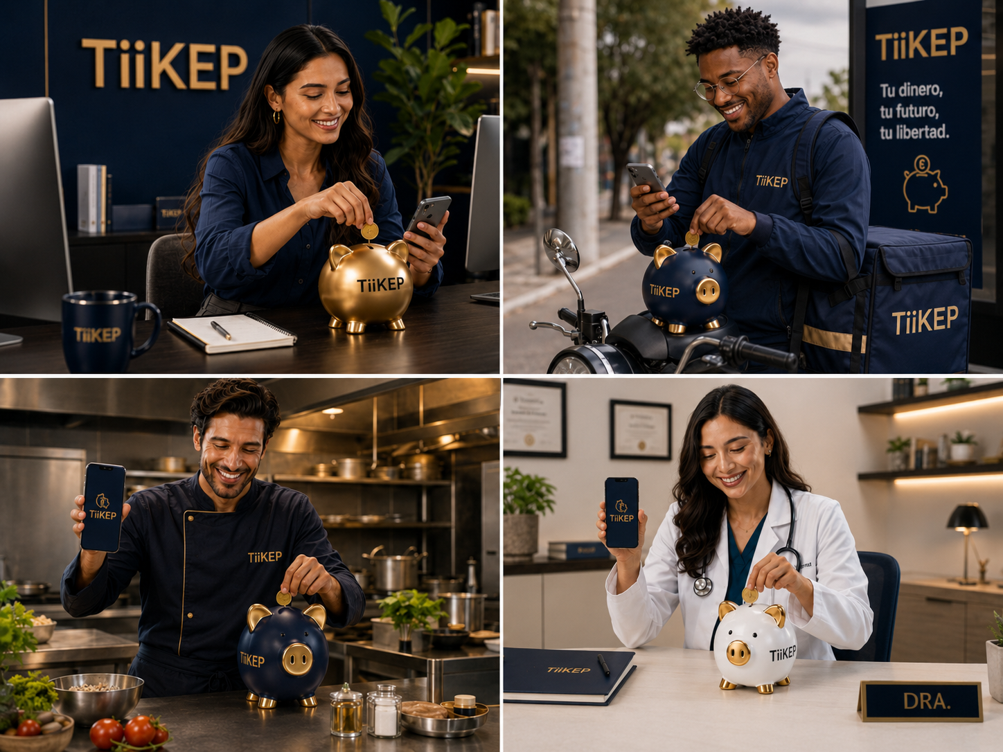 Personas usando TiiKEP para construir sus hábitos de ahorro
